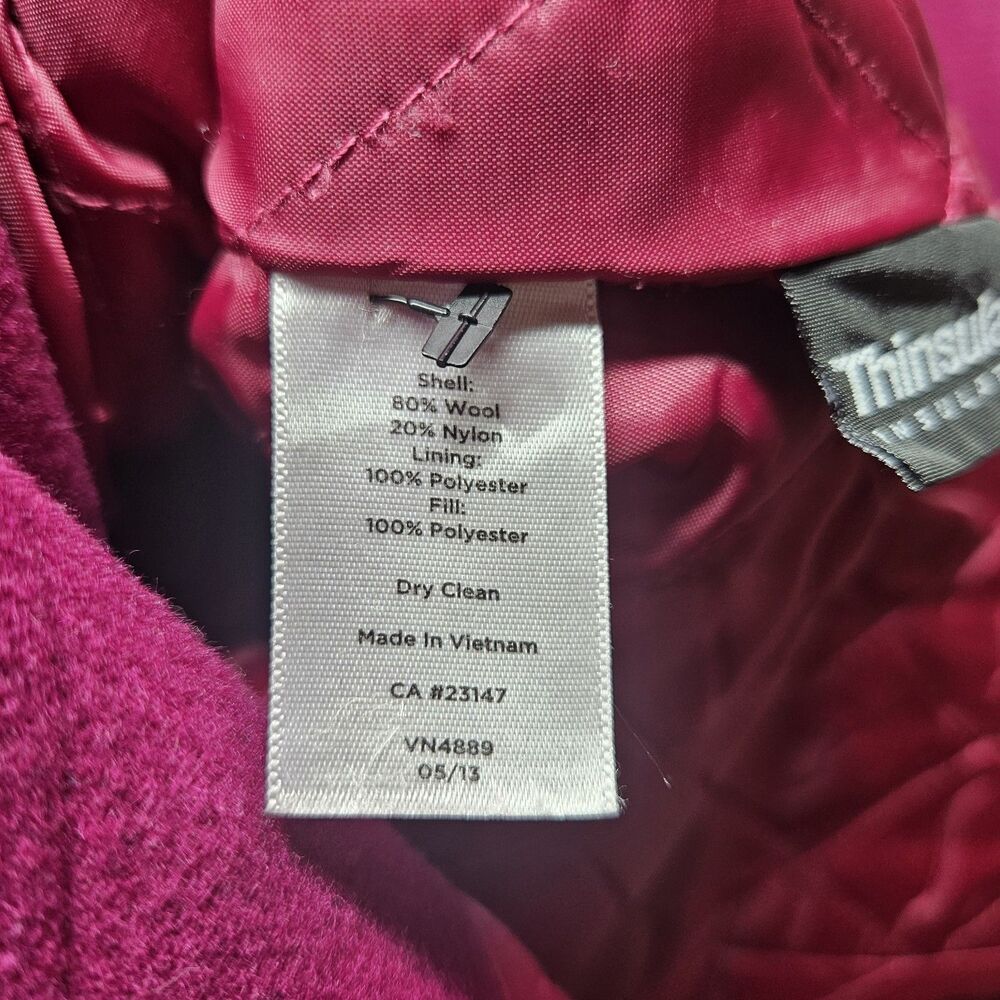 Talbots Magenta Pink Wool Mid Length Coat Size 16 Colorful - Picture 9 of 10